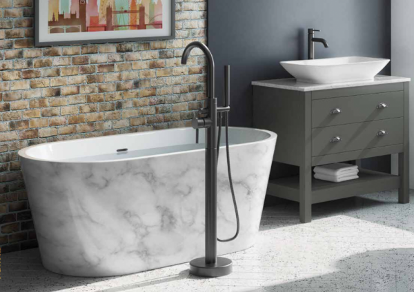 Elementa Blair 1495mm x 745mm Freestanding Acrylic Bath Availible in 4 colours, Copper - Silver - Gold - Marble